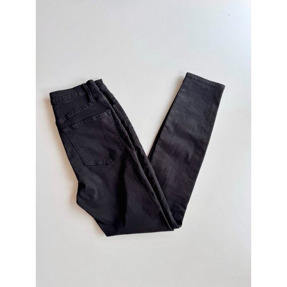 FRAME Ali Noir Black High Rise Skinny Cigarette Jeans, Size 27 - Picture 5 of 14